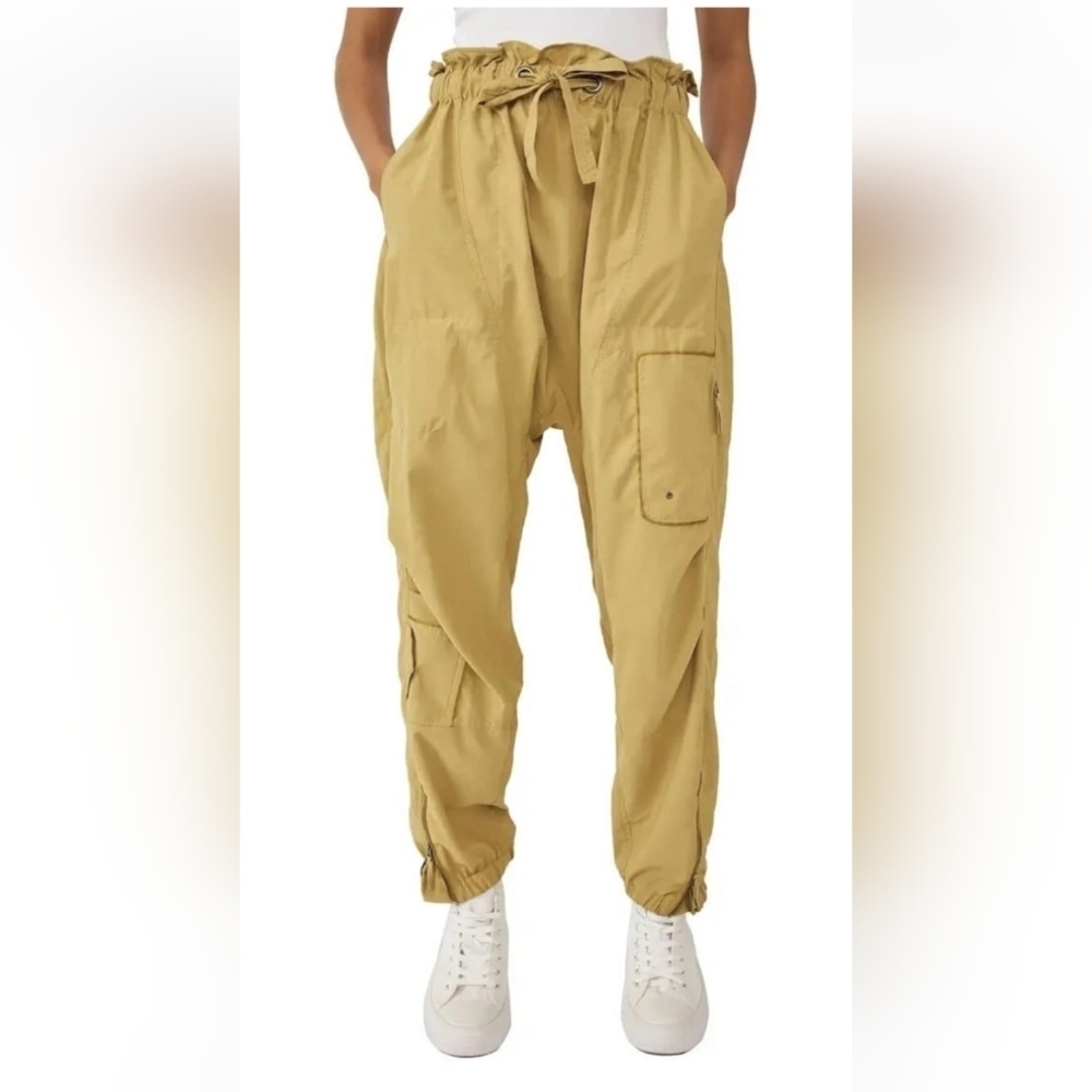 Free People Movement Trekker Pant Women Size L Khakis Brown Oversized Loose Fit - Picture 5 of 8